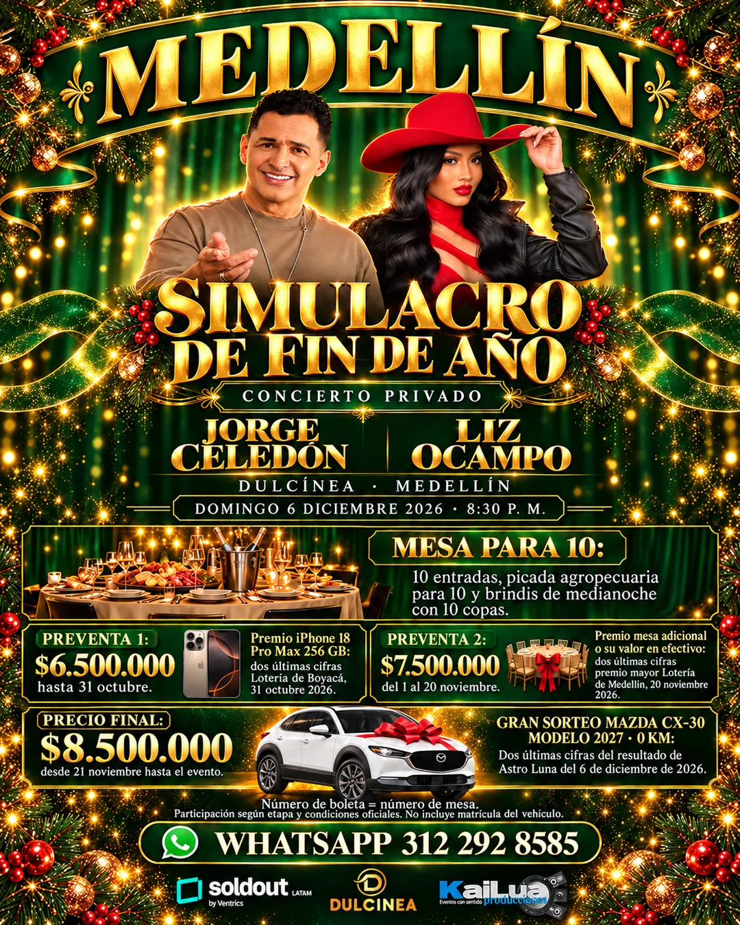 Flyer del Simulacro de Fin de Año en Medellín